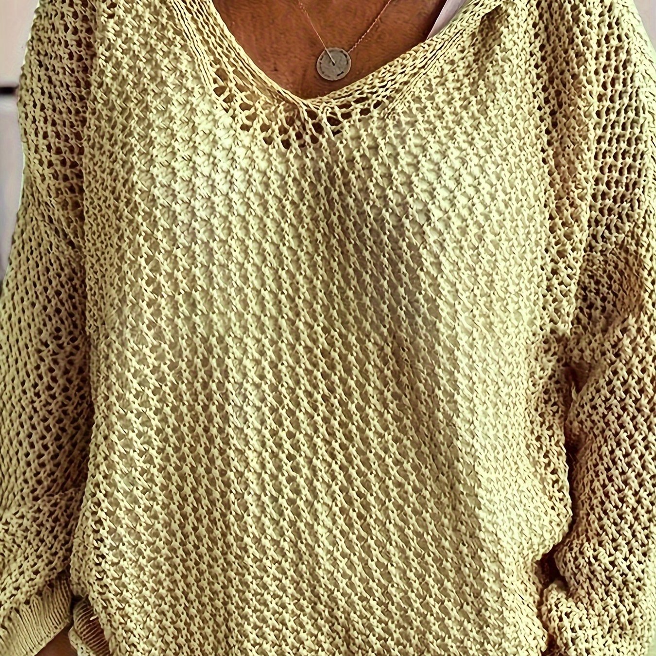 Plus Size Crochet Cover Up Knitted Top Hooded Long Sleeve Casual Spring Summer