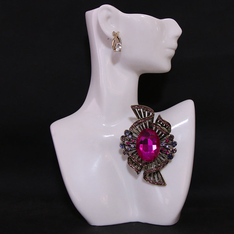 Women's Rhinestone Brooch Pin Elegant Jewelry Accessory