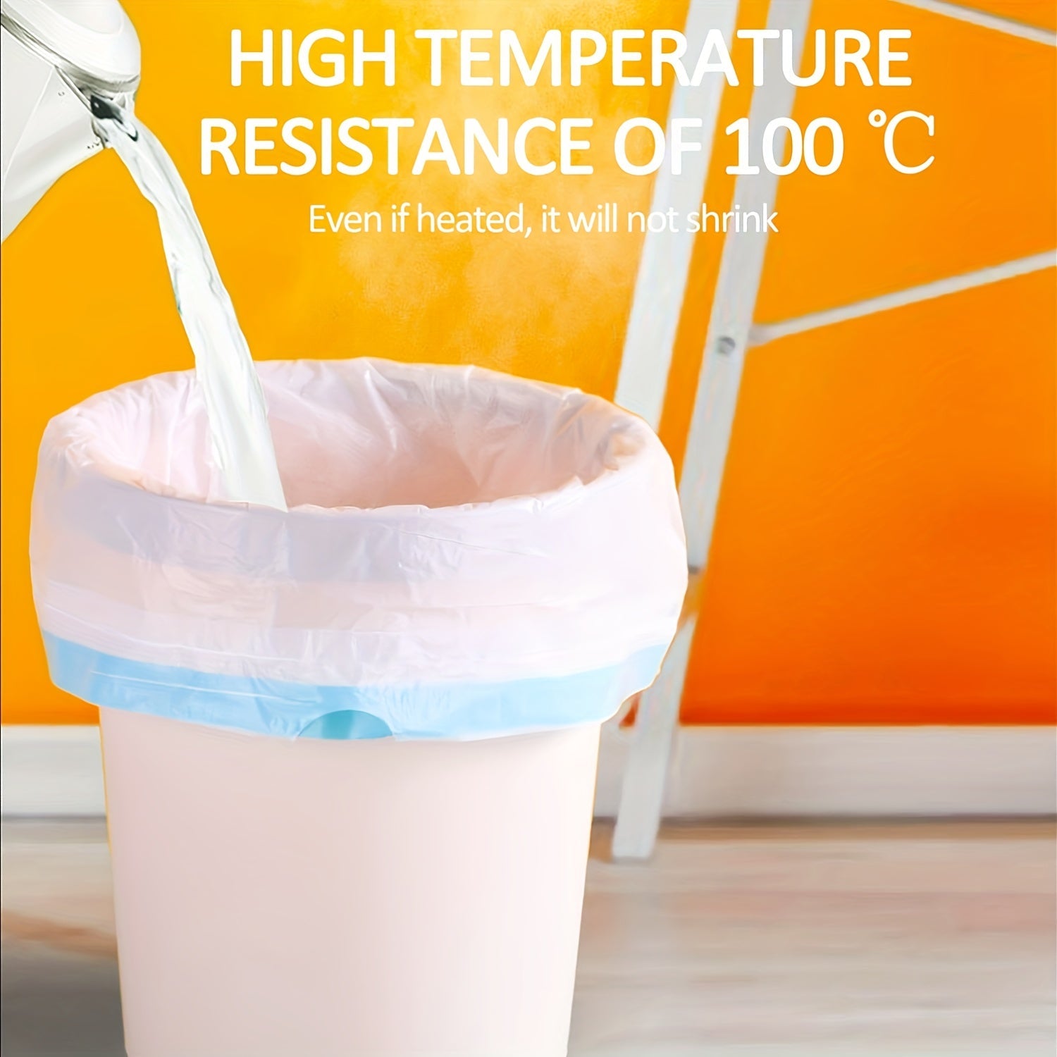 Bolsa de basura gruesa a prueba de fugas con asa de cuerda de atar para limpieza en el hogar y la oficina