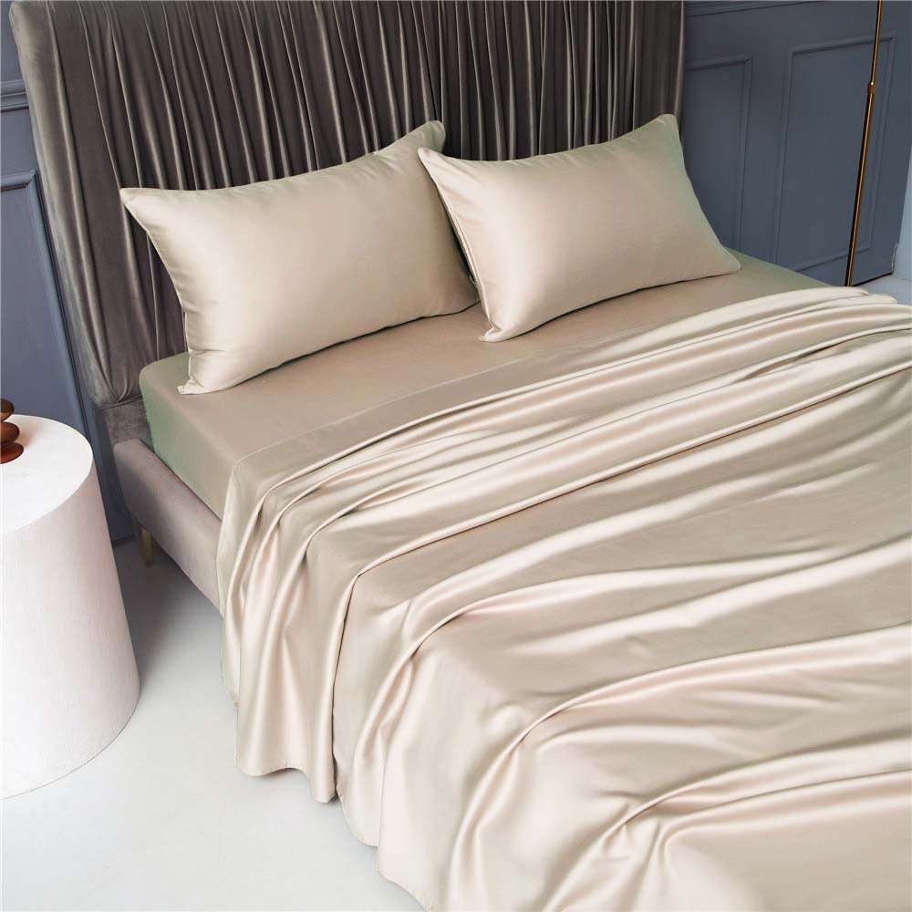 Luxuriously Soft Bamboo Fiber Bedding Set 4-Piece Hypoallergenic Machine Washable