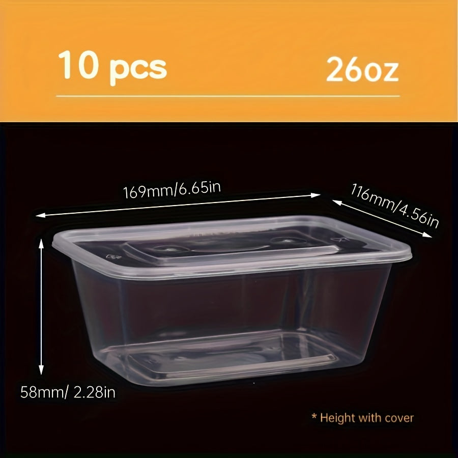 10-30 Pack Clear Plastic Food Storage Containers with Lids, Leak-Proof, Microwave Safe
