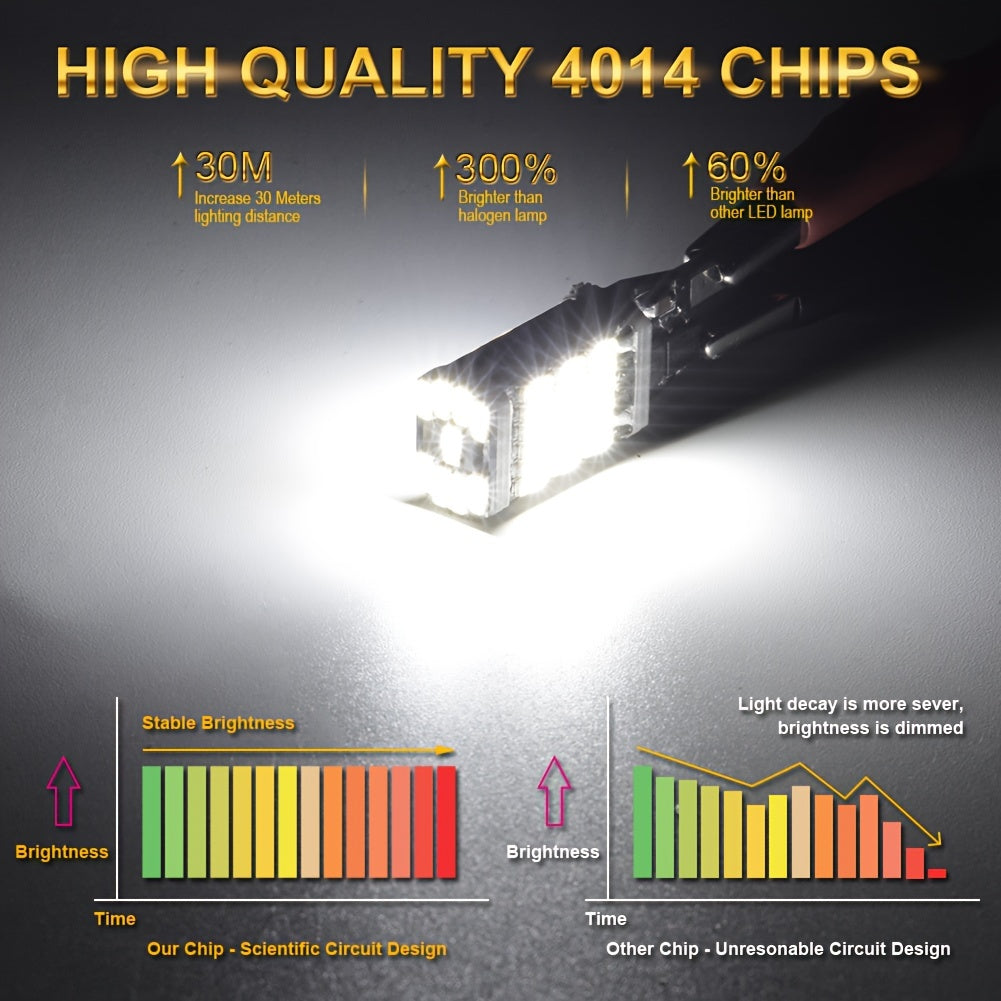 2 шт. 1156 P21W LED задние фонари для автомобиля, белый 6000K, 1200 люмен