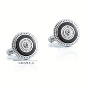 Men's Enamel Cufflinks with Faux Diamond Details Alloy Non-Woven Fabric Pair