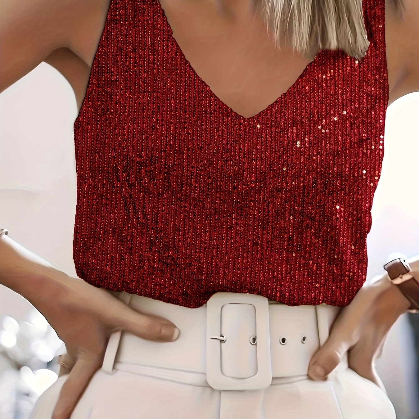 Plus Size Women's Cotton Tank Top Casual Sleeveless Top