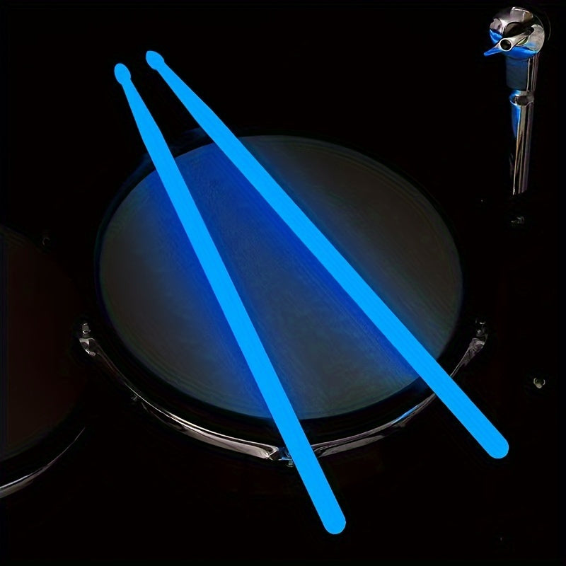 Jazz Drumming Drumsticks with Glow in the Dark Blue Nylon