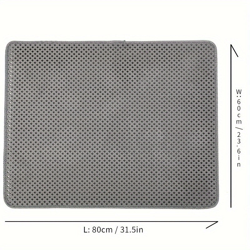Extra Large EVA Cat Litter Mat Double-Layer Filtering Washable Leakproof Anti-Splash