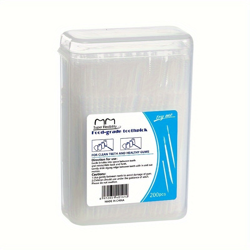 Ikki rangli plastik baliq suyak tish ignalari og‘iz gigiyenasi uchun, sayohat uchun quti