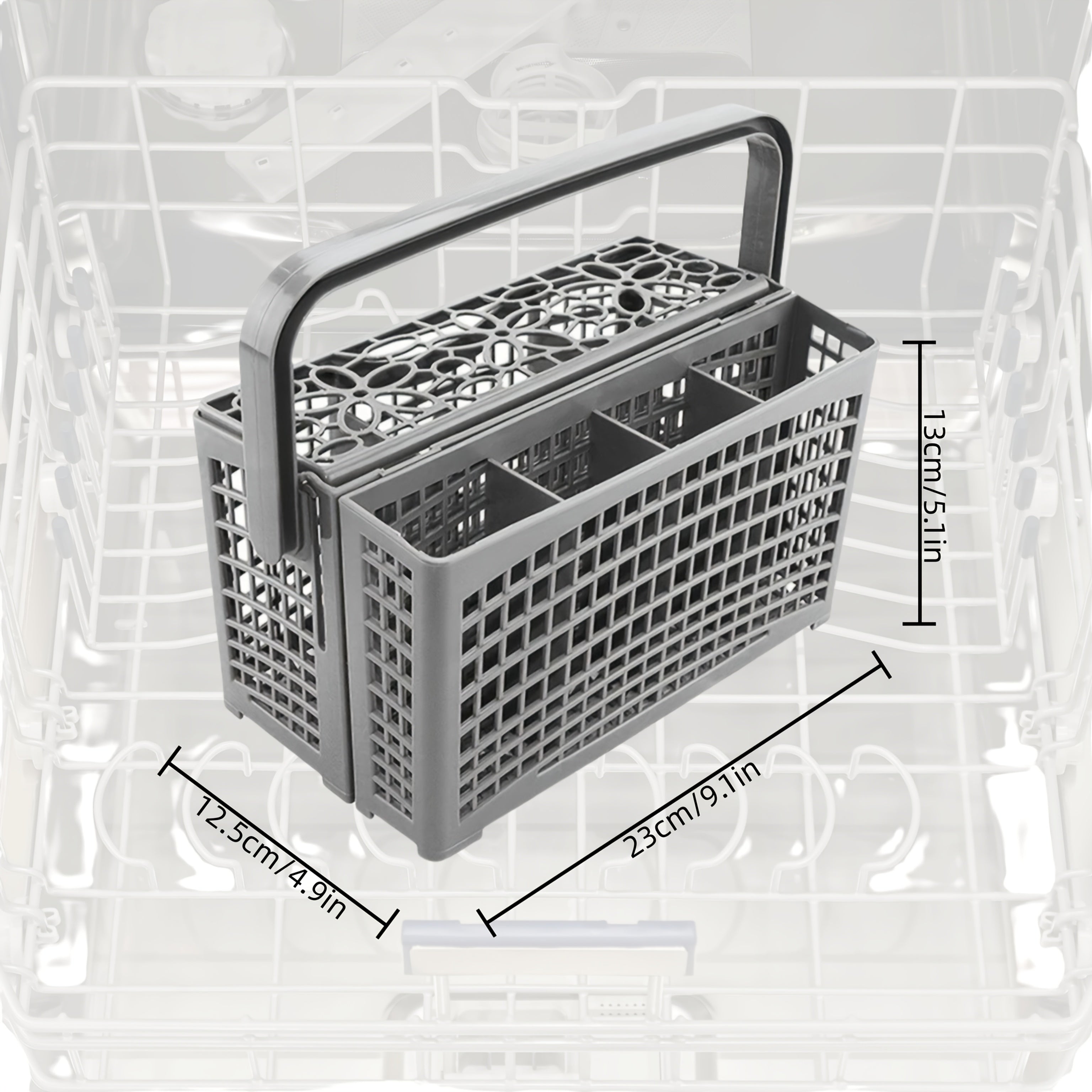 Корзина для столовых приборов для посудомоечной машины, прочный пластик, с несколькими отделениями, легко устанавливается