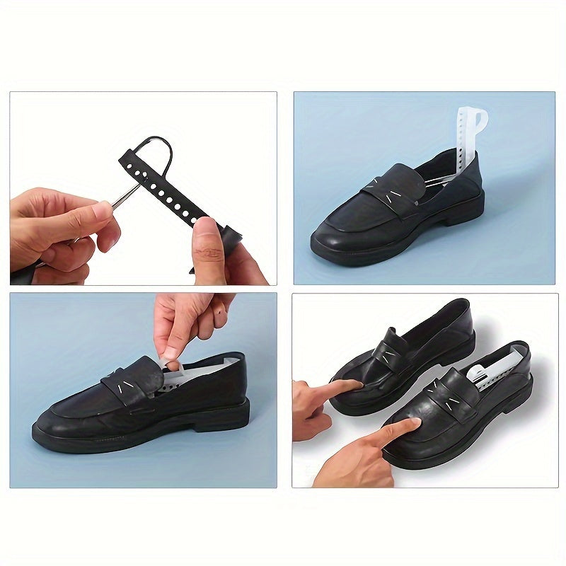 2pcs Unisex Plastic Shoe Stretchers with Metal Hooks Black Boot Accessories
