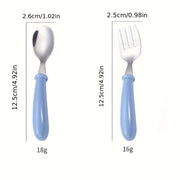 6-Piece Stainless Steel Flatware Set for Kids with BPA-Free Handles and Rounded Edges