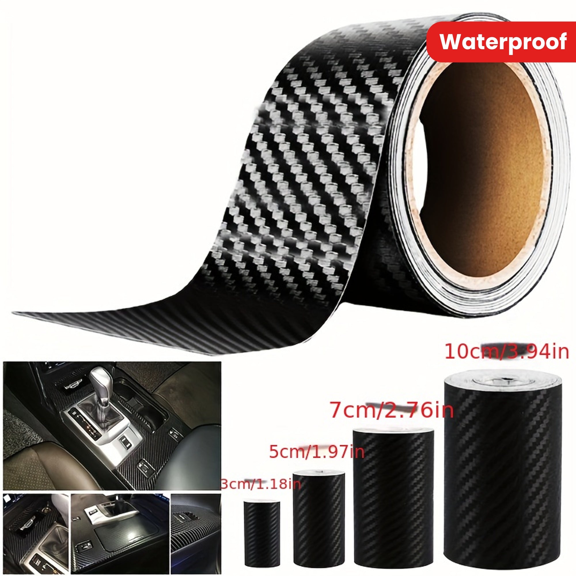 Car Decoration Car Stickers Waterproof Imitation Carbon Fiber Body Scratch Cover