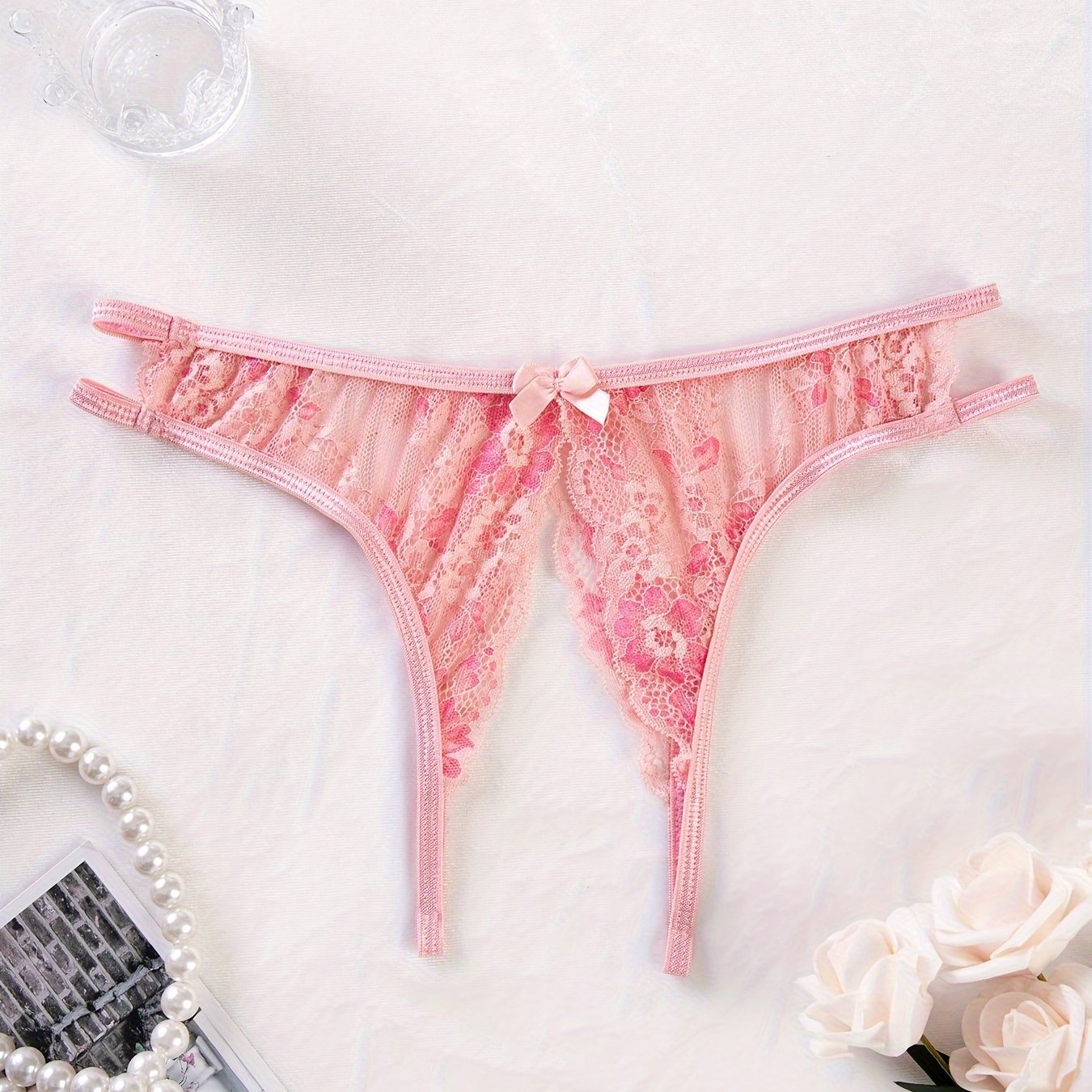 Plus Size Floral Lace Panties Semi-Sheer Comfortable Fit Lingerie