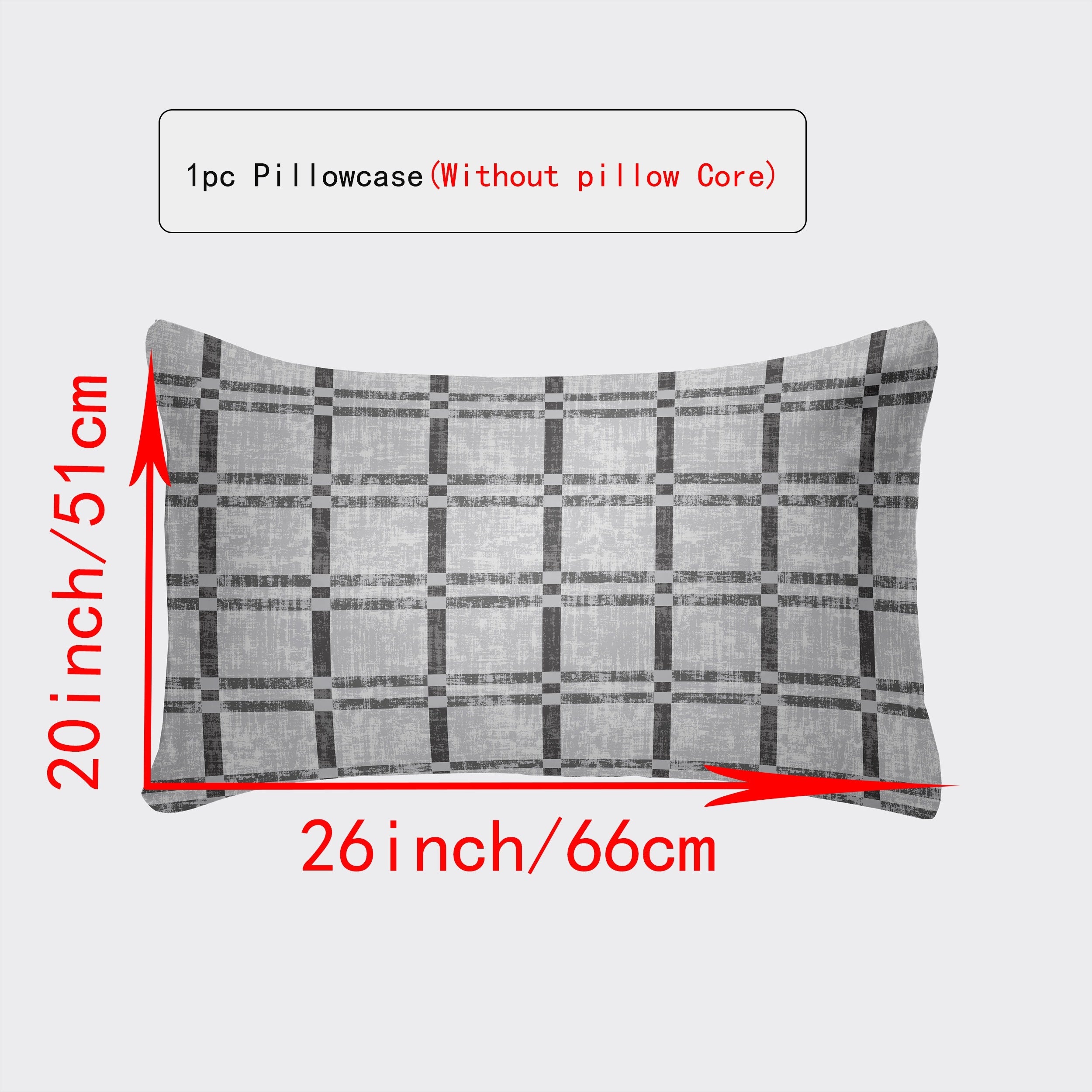 Luxurious Envelope Pillowcase Various Sizes White Gray Plaid Red Green Botanicals Leopard Geometric