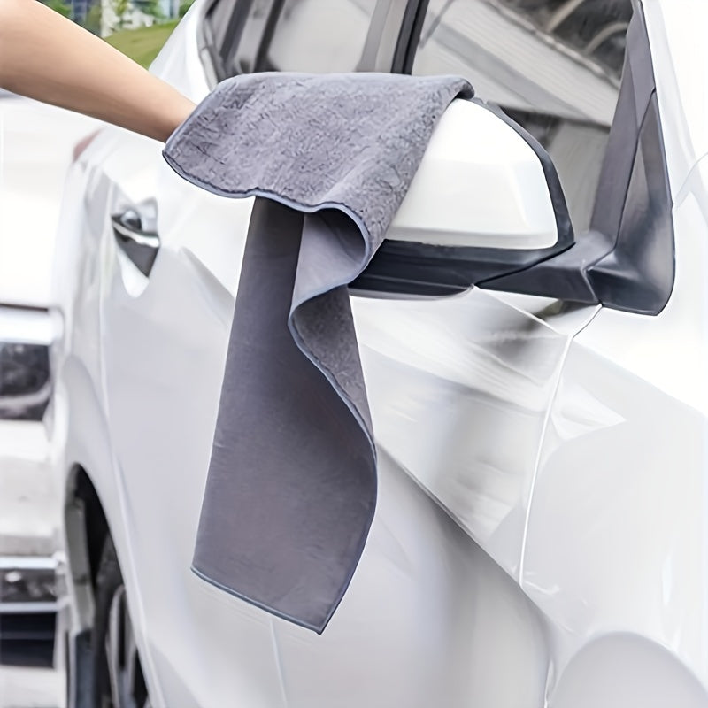 Microfiber Car Towel in 4 Sizes Grey Reusable Scratch-Free Detailing and Cleaning
