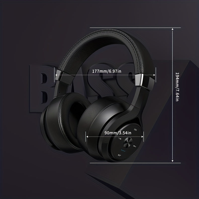 Wireless Over-Ear Headphones with 30H Playtime Microphone Deep Bass Foldable Lightweight