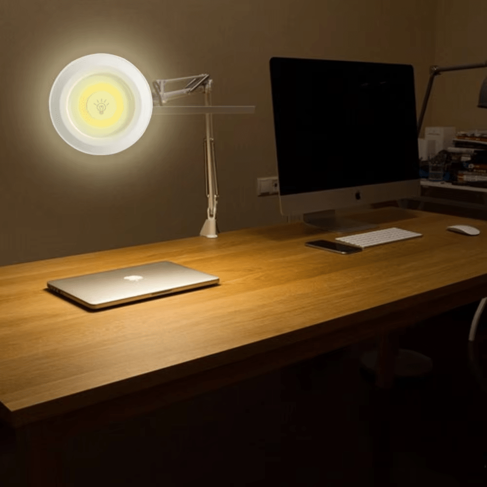 Регулируемый светодиодный комплект подсветки под шкаф с пультом дистанционного управления, холодный белый 6500K, работает на батарейках