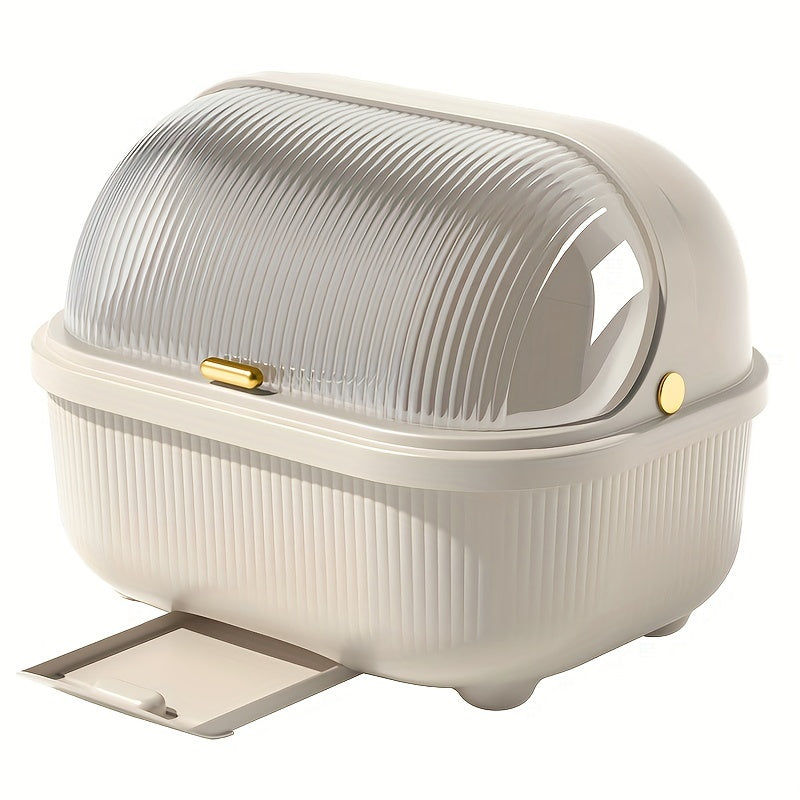 Large Capacity Kitchen Storage Box Plastic Dish Rack Organizer Dustproof