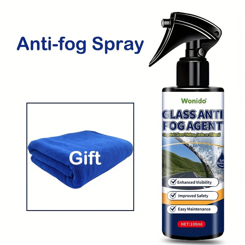 Car Anti-Fog Spray for Windshields Mirrors and Glass 3.4oz