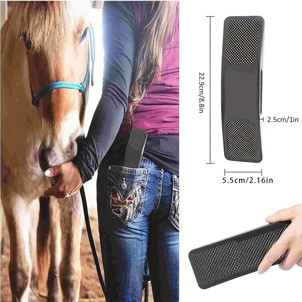 Durable ABS Grooming Brush for Horses and Dogs Shedding Detangling Black