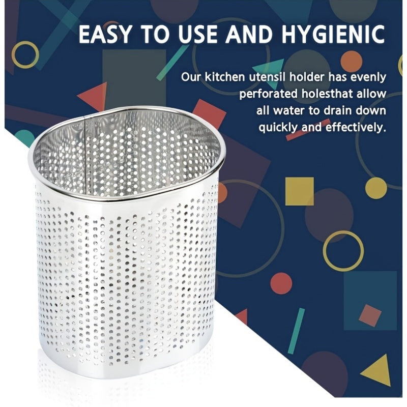 Rust-Resistant Stainless Steel Utensil Holder for Kitchen Cutlery and Chopsticks