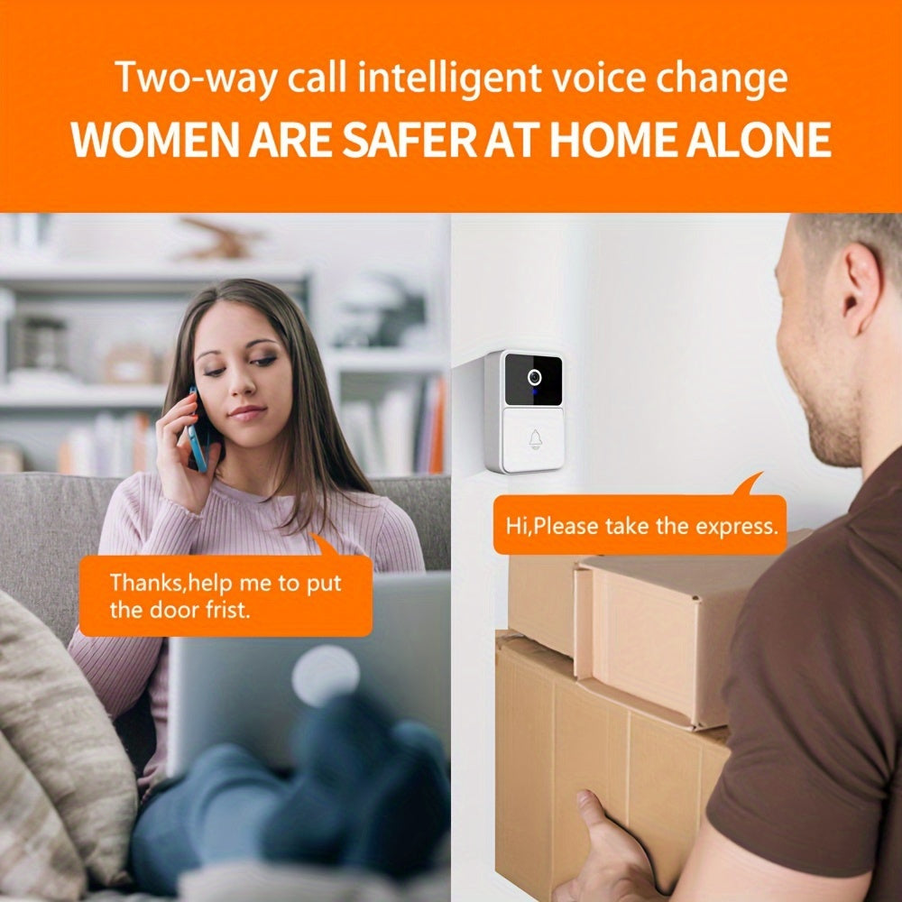 HD kamera, tungi ko'rish, ikki tomonlama audio va ilova orqali boshqarish bilan simsiz aqlli eshik qo'ng'irog'i.