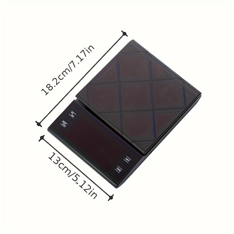 Aniq tomchilatish qahva tarozisi va vaqt o'lchagich - 3 kg gacha o'lchaydi, 0.1 g aniqlikda, orqa yoritilgan LCD ekran, quyish va espresso tayyorlash uchun batareyalar kerak emas.