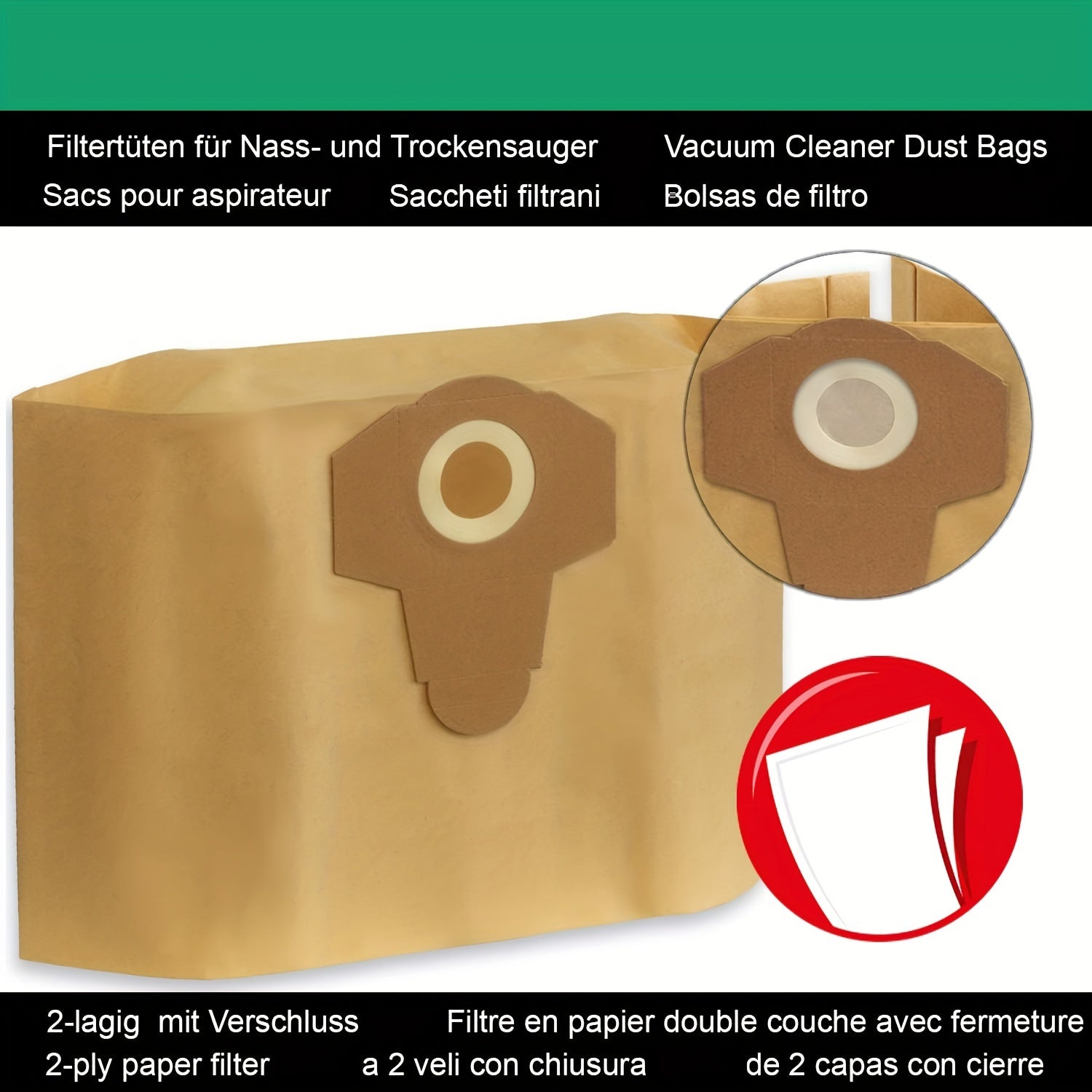 Получите 10 штук высококачественных мешков для пылесосов, которые идеально подходят для модели Einhell 30L Влажный/Сухой. Изготовлены с высокоэффективными способностями к улавливанию грязи и прочного PC материала.