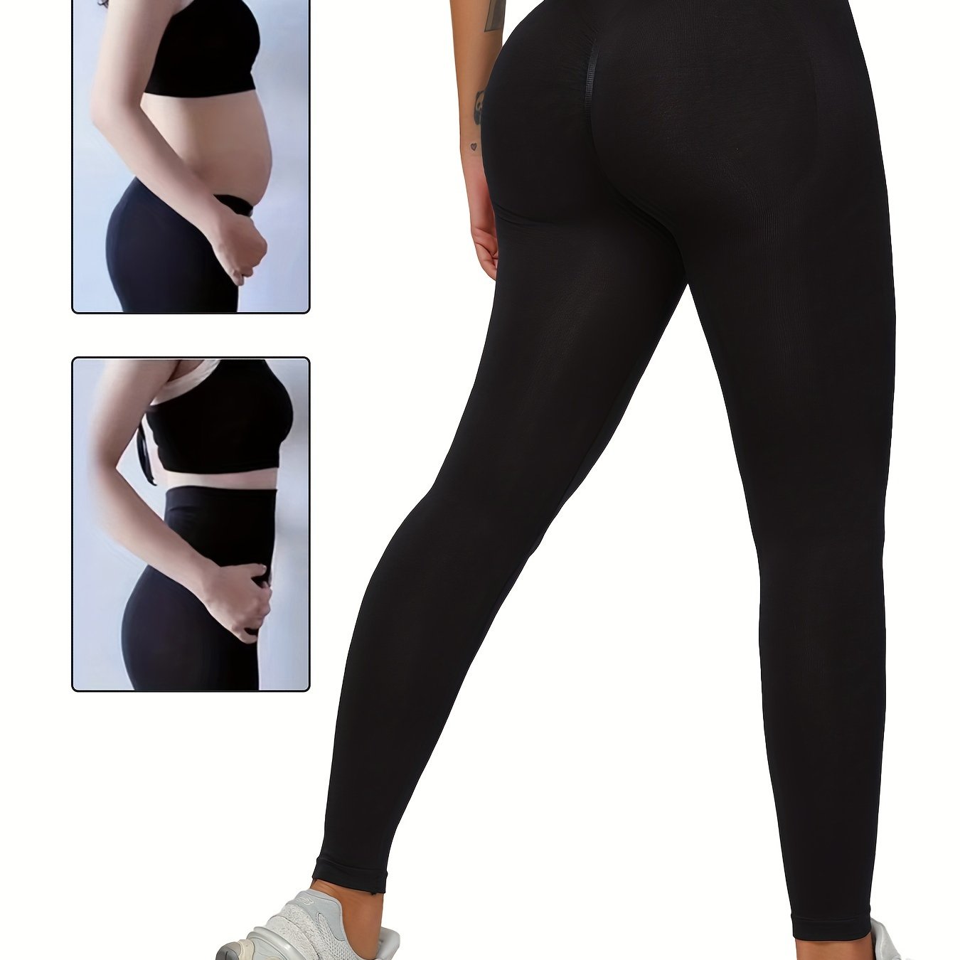 Women's High-Waist Yoga Leggings Tummy Control Butt Lift Solid Nylon Blend All-Season