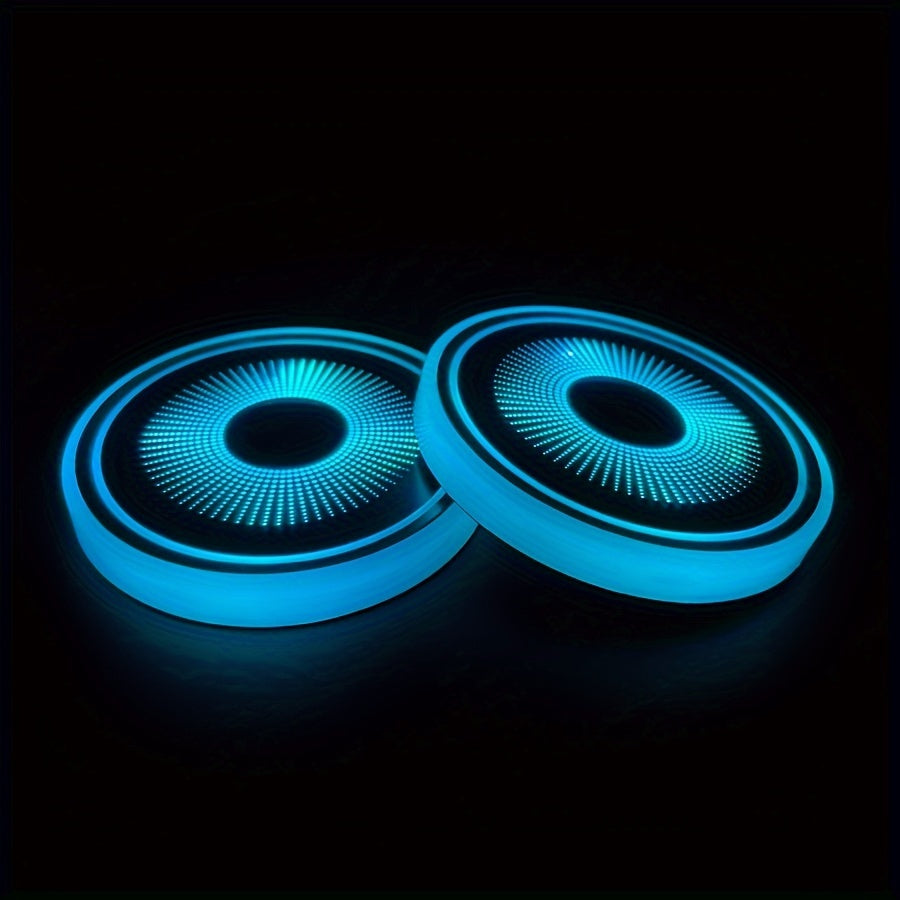 LED Car Cup Holder Neon Light Intelligent Sensing Colorful Atmosphere Light with 7 Colors