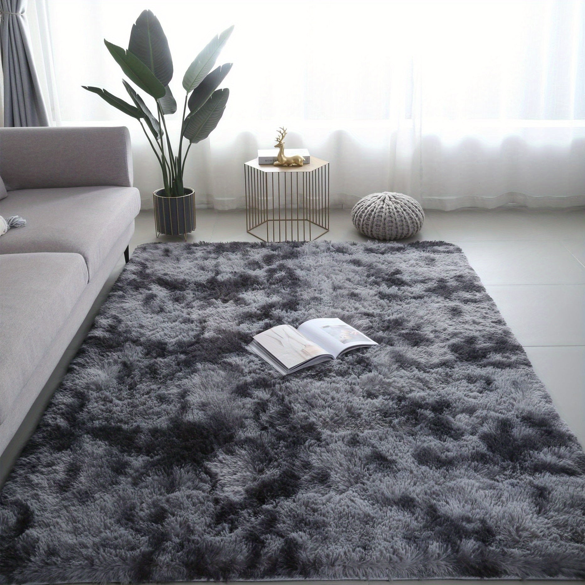 Fuzzy Nordic Rug Soft Plush Carpet for Living Room Bedroom Warmth