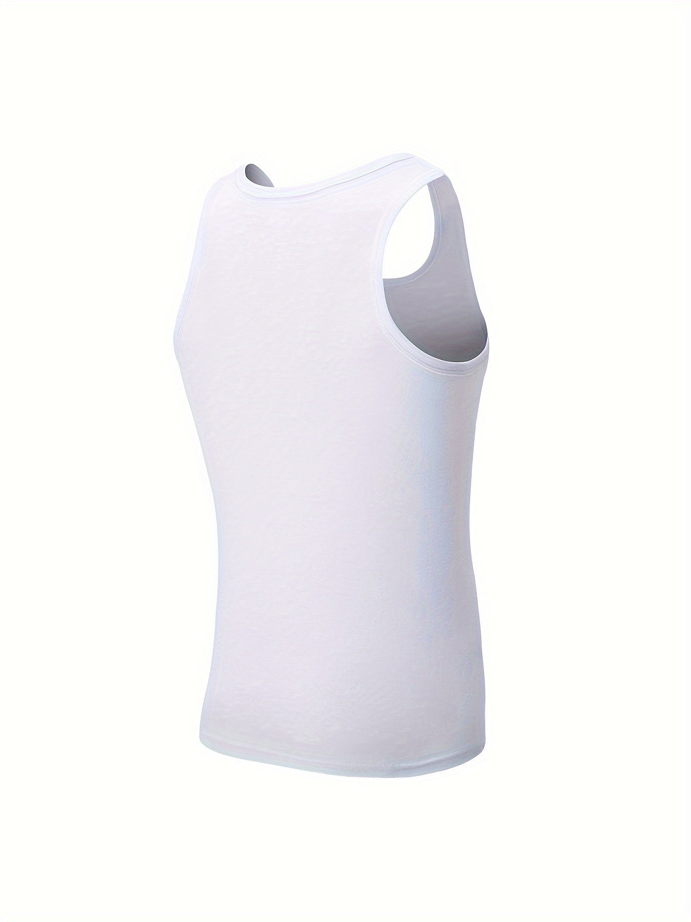Men's White Cotton Tank Tops Set of 5 Athletic Casual Sleeveless Shirts