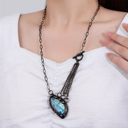 Multi-Layer Labradorite Necklace with Antique Bronze Finish for Parties and Gifts