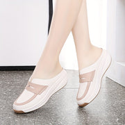 Women's Wedge Mules Platform Slides Open Toe Breathable Vacation