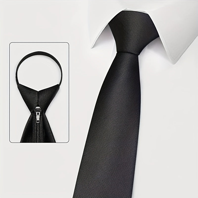 Men's Zipper Tie for Formal Events Wedding Banquet Grooms Best Men