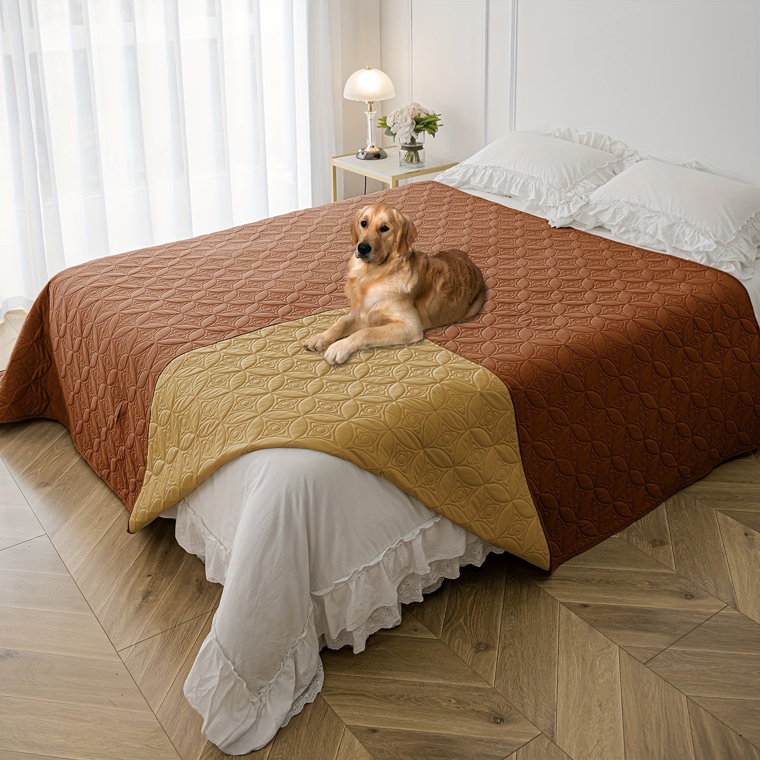 Waterproof Dog Bed Cover Non-Slip Stain-Resistant Furniture Sofa Protector for Small to Medium Dogs