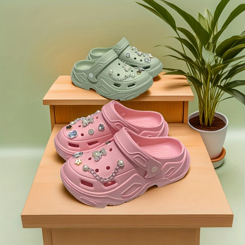 Women's EVA Hole Shoes with Thick Sole, Wear-Resistant, Comfortable