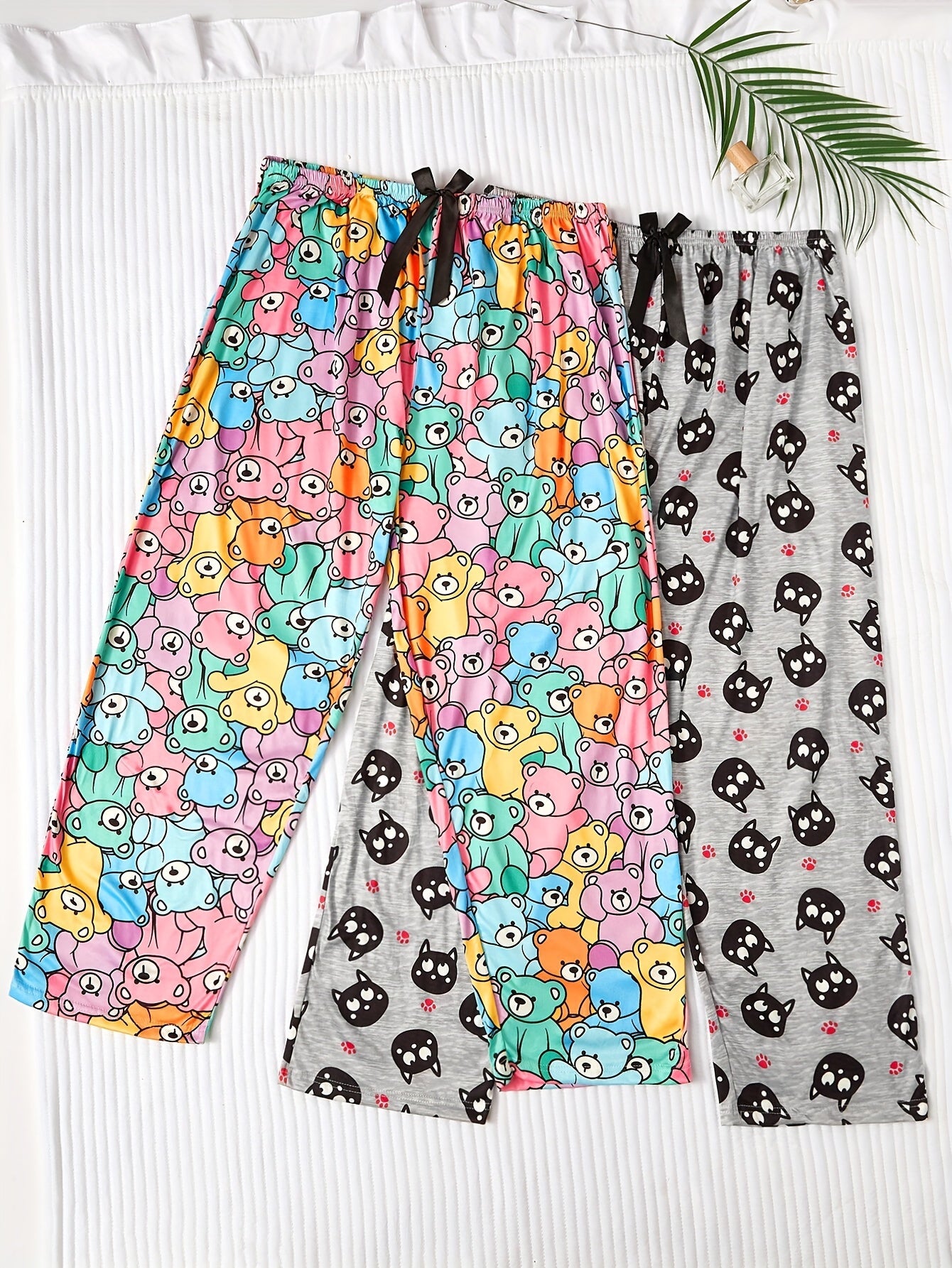 Women Plus Size Cartoon Animal Print Sleep Pants Elastic Waist Trousers