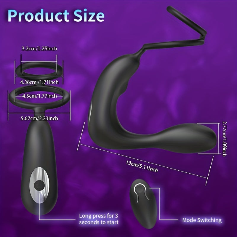 Male Prostate Massager Vibrating Anal Plug with Cock Ring 12 Modes