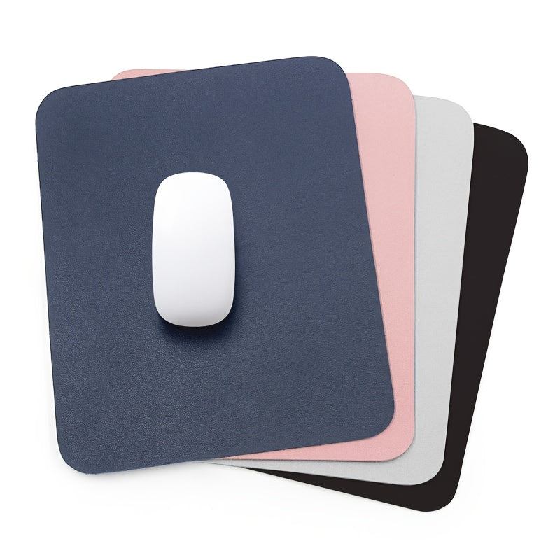 Faux Leather Mouse Pad Waterproof Scratch-Resistant 18x20cm for Office Gaming