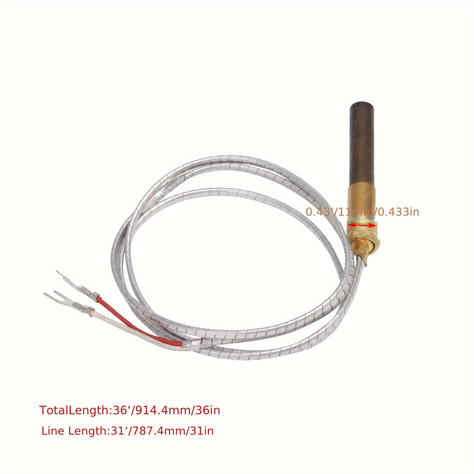 Gas Fireplace Thermocouple Heat Pack 750mV with 78.74cm Aluminum Wire