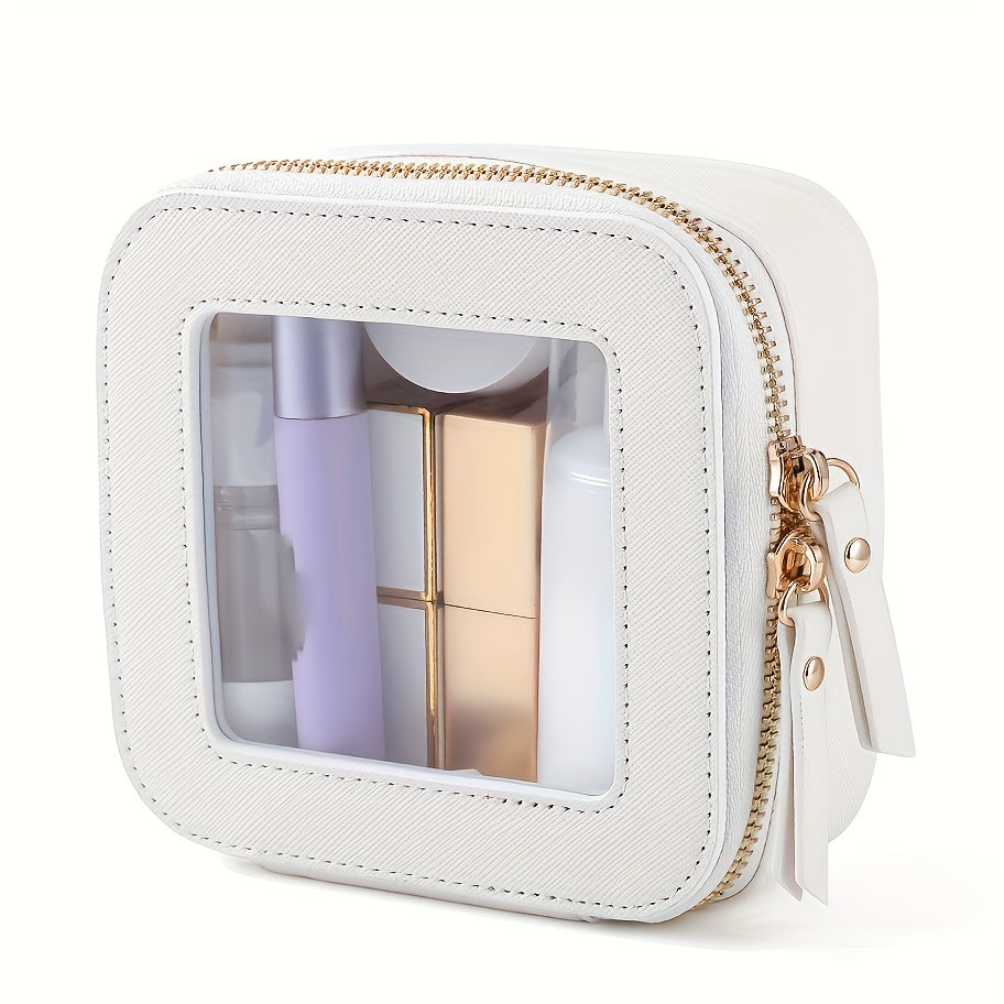 Clear Transparent Cosmetic Bag with See-Through Storage for Travel and Toiletries