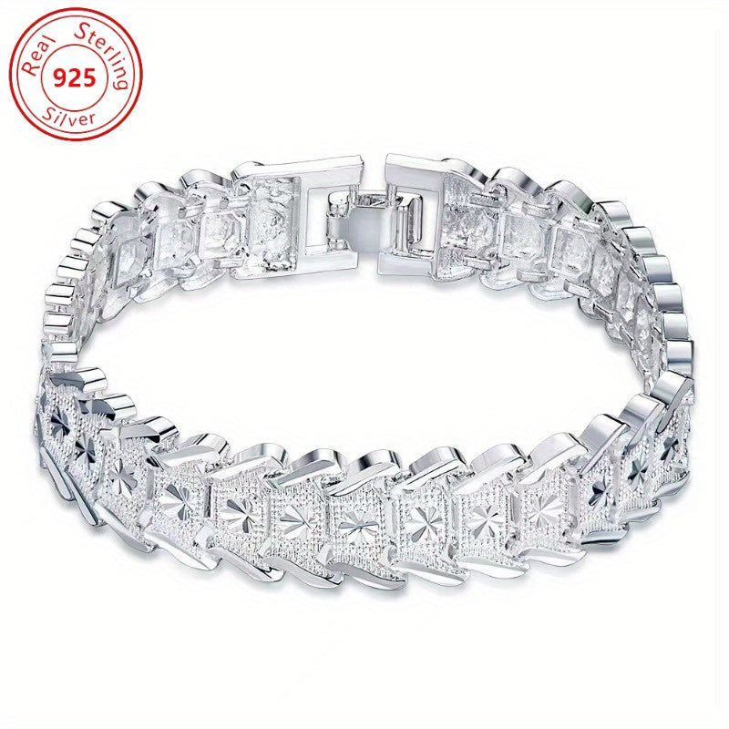 Sterling Silver Coin Wide Bracelet 12mm Stylish Jewelry for Daily Wear