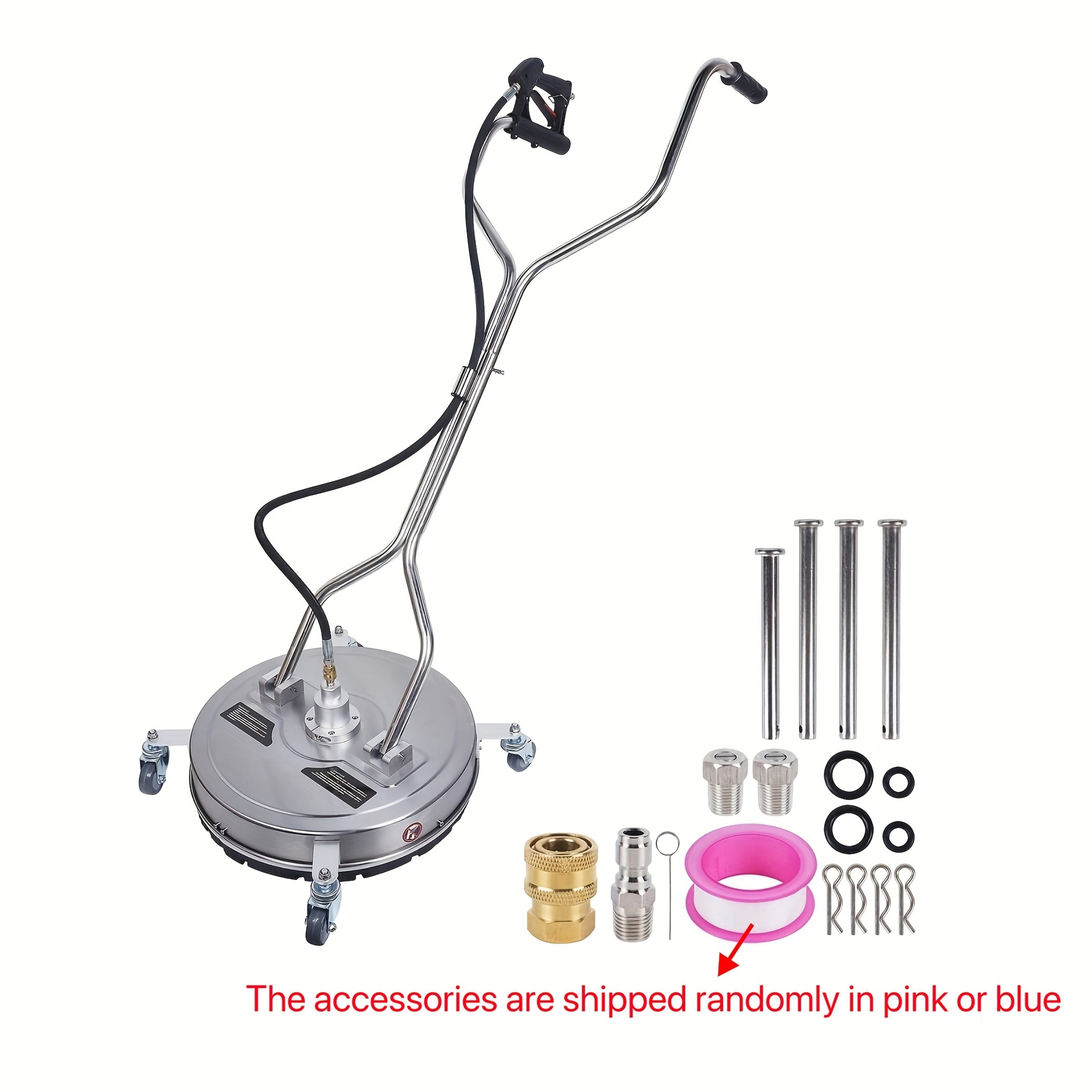 High-Pressure Surface Cleaner Stainless Steel 50.8cm for Electric Power Washers Driveways Decks Sidewalks Patios