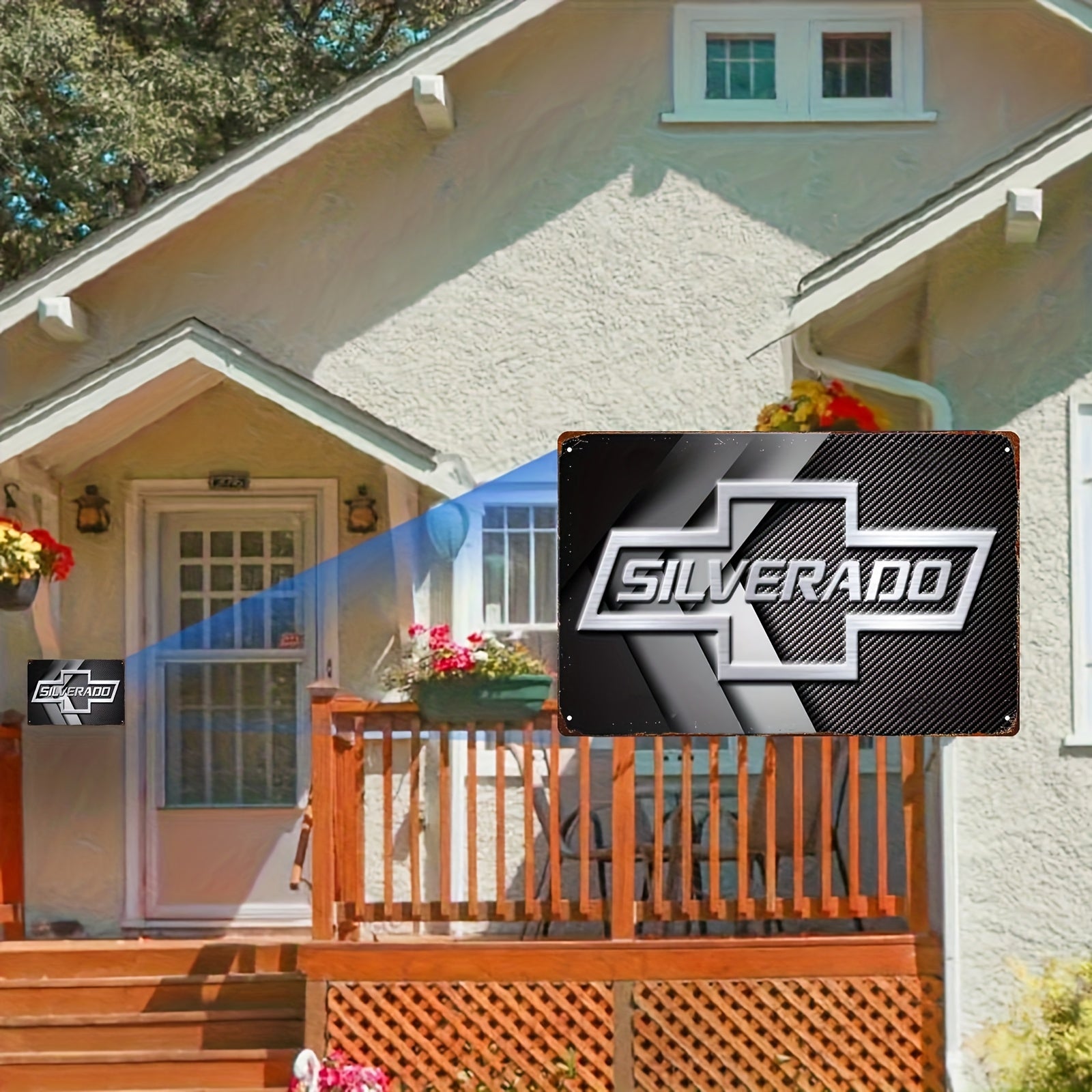 Metal Wall Art Sign for Garage or Man Cave Gray Carbon Fiber Iron Decor