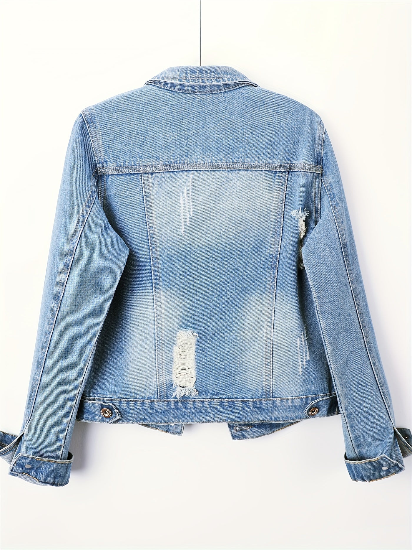 Women's Denim Jacket Long Sleeve Loose Fit Vintage Short Style Outerwear