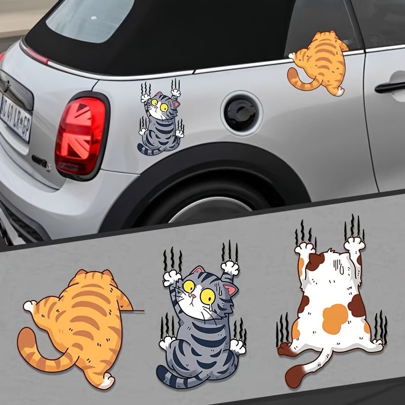 Pegatinas divertidas de gatos para coches, adhesivos de vinilo impermeables para coches y motocicletas