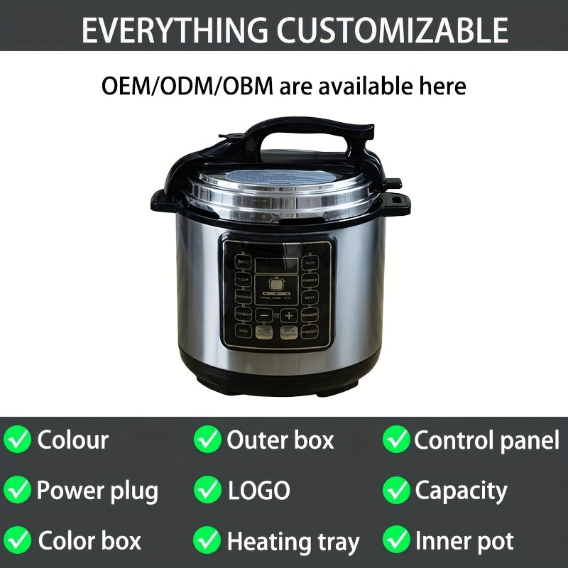 Olla a presión eléctrica 12 en 1 con escape seguro, protectores de calor, apta para lavavajillas