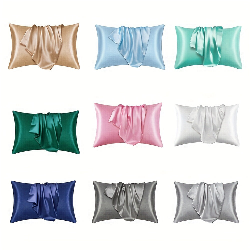 Solid Color Satin Pillowcase Envelope Closure for Bedroom Bedding