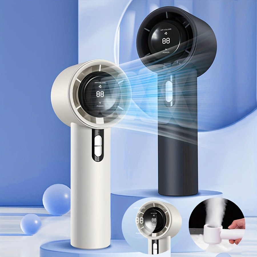 Portable Handheld Fan Rechargeable Personal Air Cooler with LED Display and Turbo Motor