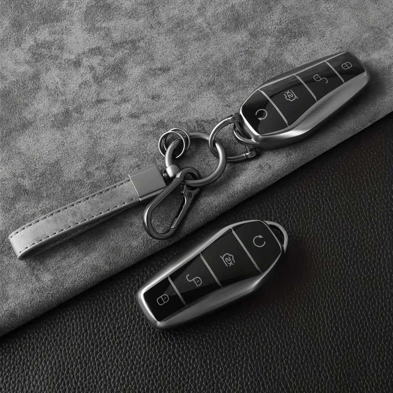 Universal TPU Car Remote Key Fob Cover Durable Phone Shell with Metal Ring